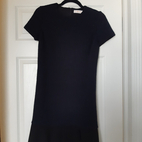 Tory Burch Quilted Jacquard Navy Blue/Black Peplum - Picture 5 of 7